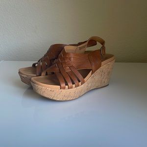 Kork-ease Leather Wedge Sandal Heels